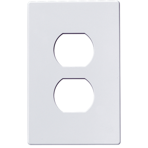 Wallplate, 4-1/2 in L, 2-3/4 in W, 1 -Gang, Polycarbonate, White, High-Gloss