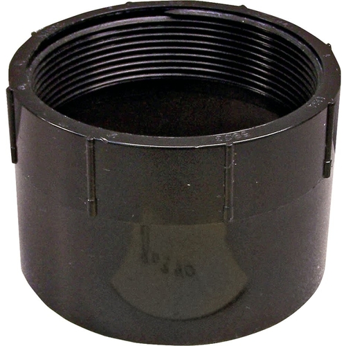 Pipe Adapter, 2 in, FNPT x Hub, ABS, Black, SCH 40 Schedule