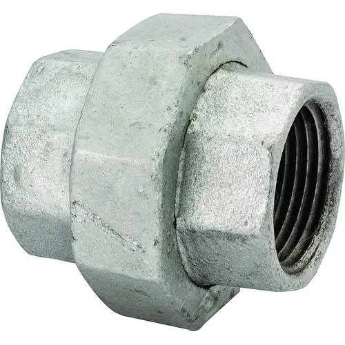 Pipe Union, 2 in, Threaded, Malleable Iron, 40 Schedule, 300 psi Pressure Galvanized