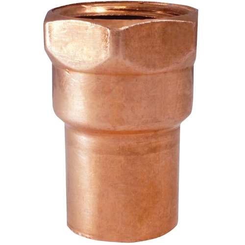 EPC 30170 103 Series Pipe Adapter, 1-1/4 in, Sweat x FNPT, Copper