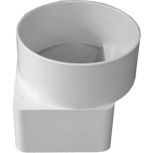 CANPLAS 414463BC Downspout Adapter, 3 x 4 in Connection, Hub, PVC, White