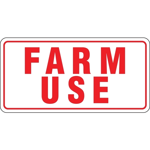 Rural/Urban Sign, Farm Use, Red Legend, White Background, Aluminum