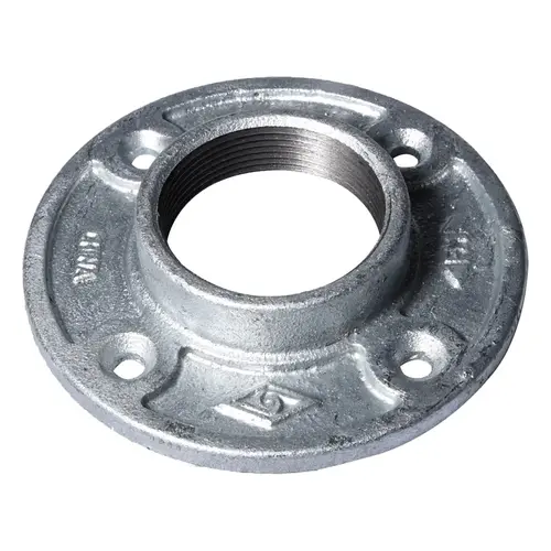 Floor Flange, 2 in, 5.2 in Dia Flange, FIP, 4-Bolt Hole, 0.31 in, 8 mm in (mm) Dia Bolt Hole Galvanized