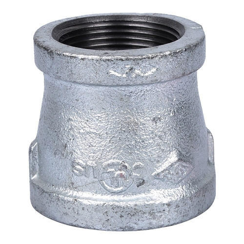 Reducing Pipe Coupling, 1-1/2 x 1-1/4 in, Threaded, Malleable Steel, SCH 40 Schedule