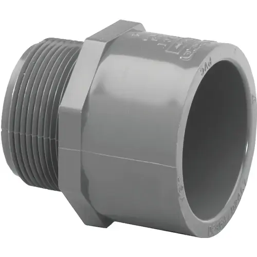 836005BC Pipe Adapter, 1/2 in, Slip x MIP, PVC, SCH 80 Schedule