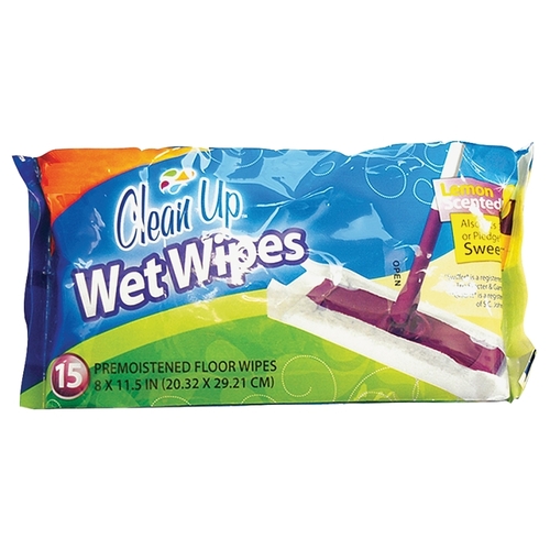 FLP 8863 Clean-Up Wet Floor Wipes, 8 in L, 11-1/2 in W