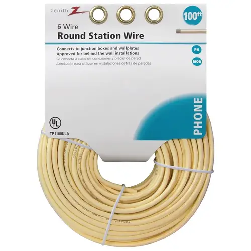 Telephone Wire, 24 AWG Wire, Almond Sheath