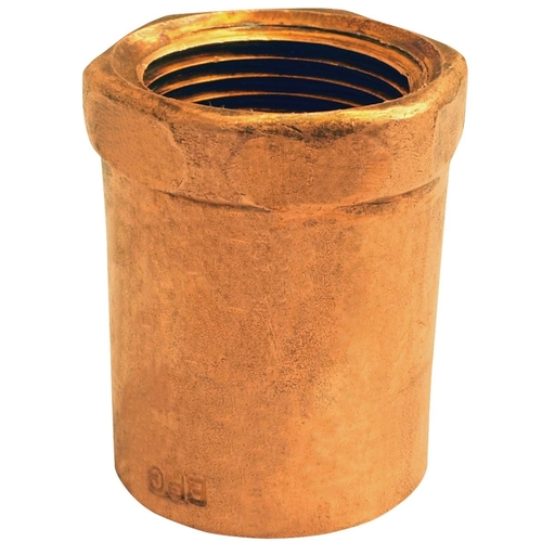 103R Series Reducing Pipe Adapter, 1/2 x 3/8 in, Sweat x FNPT, Copper