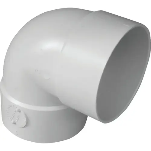 Short Turn Pipe Elbow, 3 in, Hub, 90 deg Angle, PVC