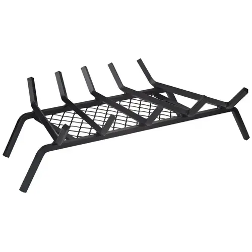 23'' Fireplace Grate, 5-Bar, Steel/Wrought Iron Black