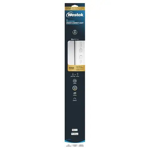 Westek PPCCT-L18W-WIFI Pro Pivot Wi-Fi Under Cabinet Strip Light, 120 VAC, 14.5 W, LED Lamp, 1080 Lumens