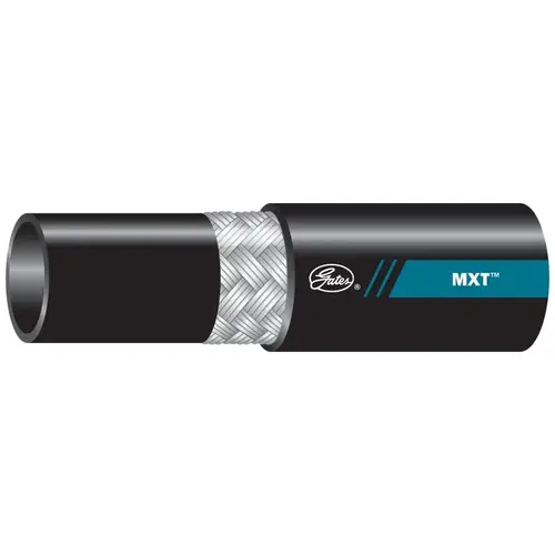 MXT Wire Braid Hose, 0.8 in OD, 1/2 in ID, 330 ft L, 4000 psi Pressure, Synthetic Rubber, Black