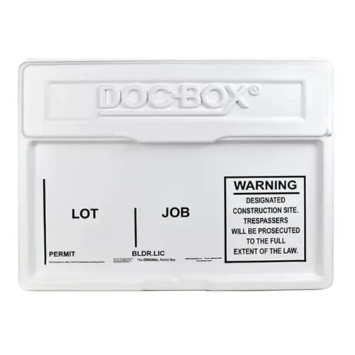 Permit Posting Box, 21 in W, 4 in H, HDPE White