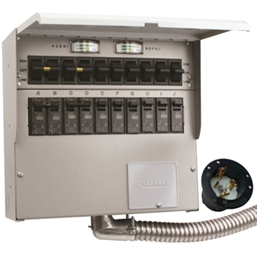 Pro/Tran 2 Transfer Switch, 1 -Phase, 50/100 A, 125/250 V, 10, 5 -Circuit, 10 -Breaker