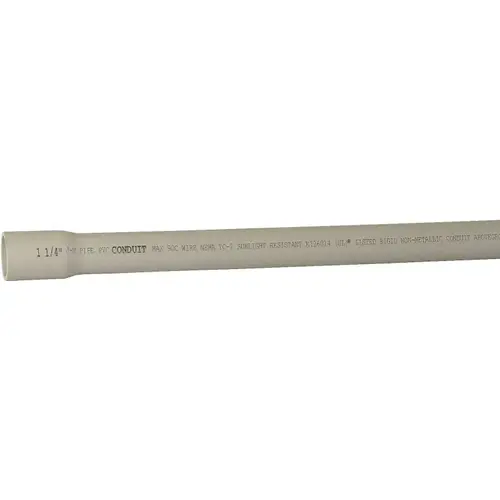 JM EAGLE 67470 Rigid Conduit, 1-1/4 in, 10 ft L, PVC