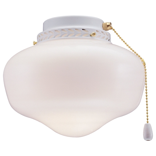 Schoolhouse Light Kit, Opal Glass, White, White