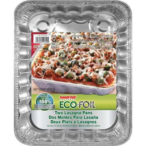 HANDI-FOIL 20392TL-10 Cook-n-Carry Lasagna Pan with Plastic Lid, 11-3/4 in OAL, Aluminum - pack of 2