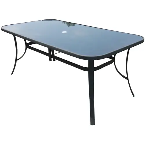 Outdoor Table, 60 x 38 in W, 34 x 15 mm D, 28.56 in H, Steel Frame, Rectangular Table