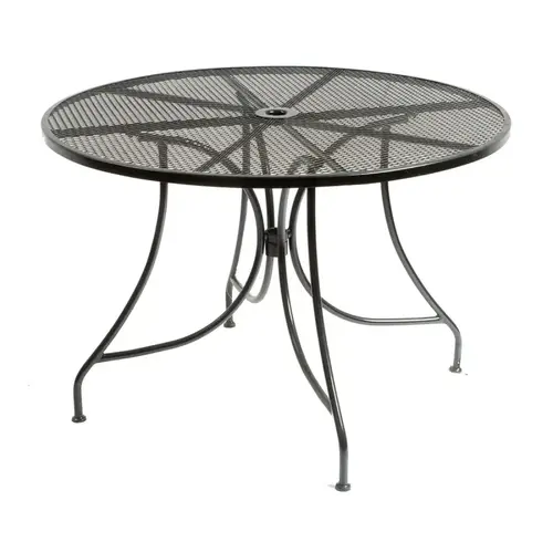 Patio Table, 42 in Dia, Round Table, Mesh Steel