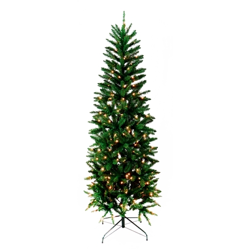 Christmas Tree, 7 ft H, Alpine Fir Family, 110 V, Mini Bulb, Clear Light