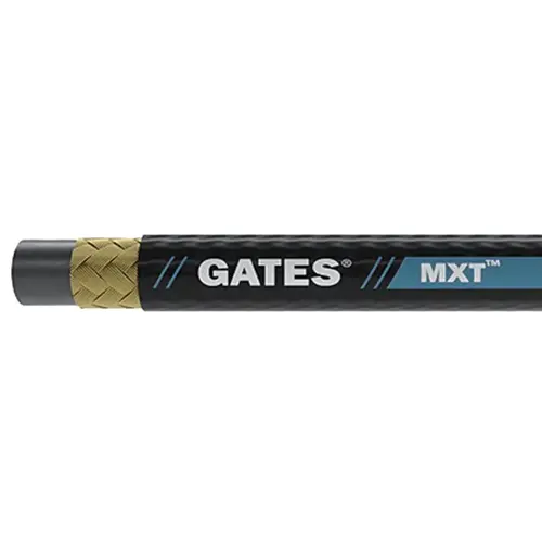 MXT MEGASYS Wire Braid Hose, 0.945 in OD, 5/8 in ID, 50 ft L, 3625 psi Pressure, Synthetic Rubber Black