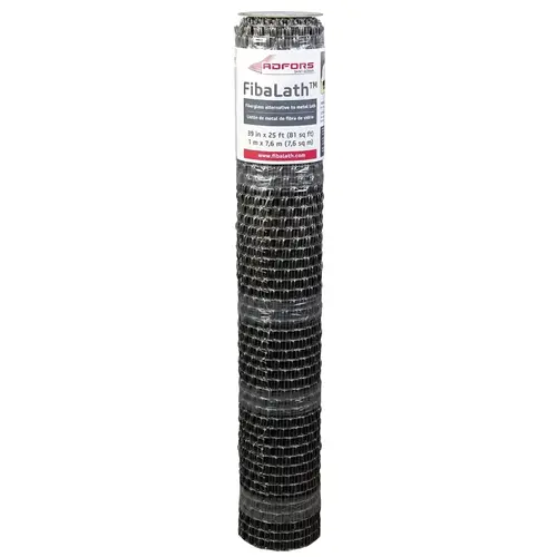 ADFORS FLX7207-A FibaLath Stucco Netting, 25 ft L, 39 in W, 0.22 in Thick, Fiberglass, Gray