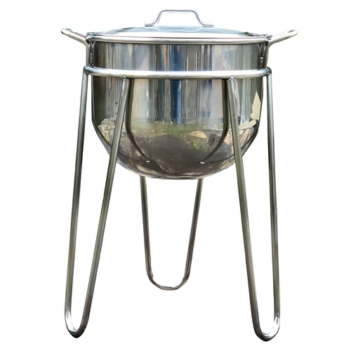Bayou Classic 800-115 Kettle with Stand, 15 gal Capacity, Stainless Steel