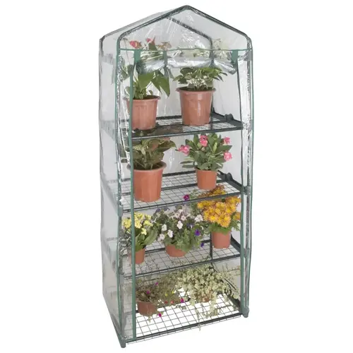 Green House, 27.5 in L, 19.25 in W, 65.5 in H, Zippered Access Door Door