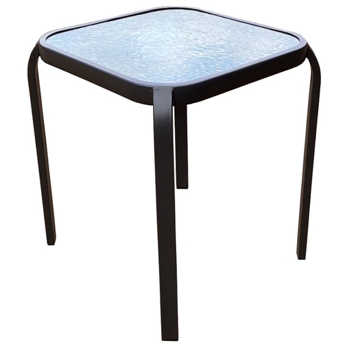 Seasonal Trends 50617-XCP4 Side Table, 16 in W, 5 mm D, 18 in H, Steel Frame, Square Table, Glass/Steel Table - pack of 4