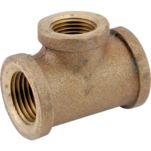 Reducing Pipe Tee, 3/4 x 3/4 x 1/2 in, IPT, Brass