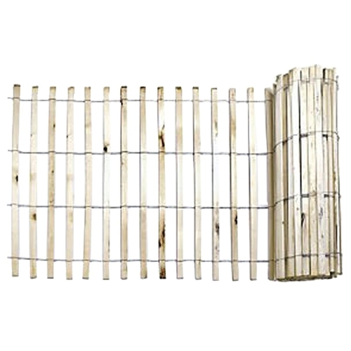 MUTUAL INDUSTRIES 14910-9-48 Snow/Sand Fence, 50 ft L, 3/8 x 1-1/2 in Mesh, Wood, Natural