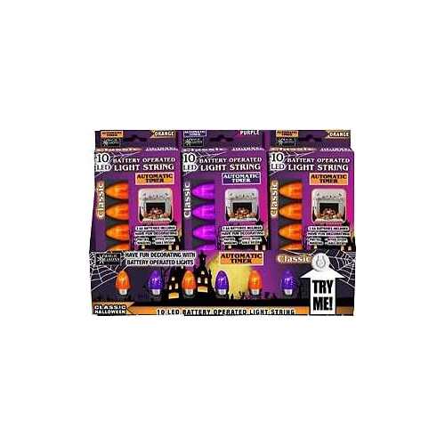 String Lights Orange/Purple 9" Prelit