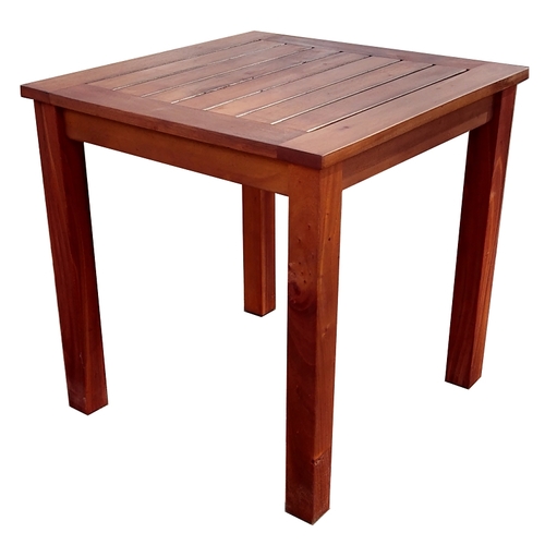 Seasonal Trends IP201-224 Patio Table, 450 mm W, 450 mm D, 455 mm H, Mahogany Wood Frame, Square Table, Unfoldable