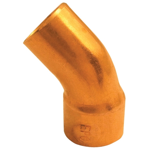 EPC 31206 Street Pipe Elbow, 1 in, Sweat x FTG, 45 deg Angle, Copper
