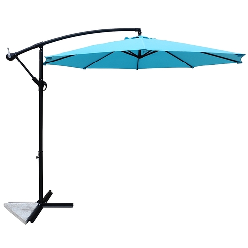 Umbrella and Stand, 98.4 in OAH, 10 ft W Canopy, 10 ft L Canopy, Round Canopy