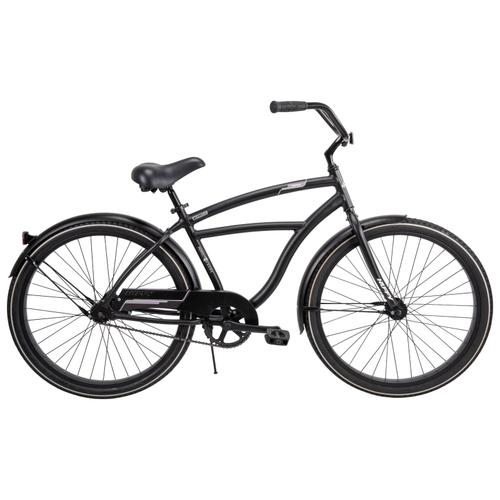 Men's Cruiser Bicycle, Mens, Aluminum Frame, Rear Coaster Brake, 26 in Dia Wheel, Matte Black