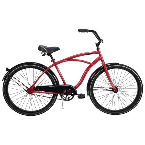 Men's Cruiser Bicycle, Mens, Steel Frame, Rear Coaster Brake, 26 in Dia Wheel, Crimson