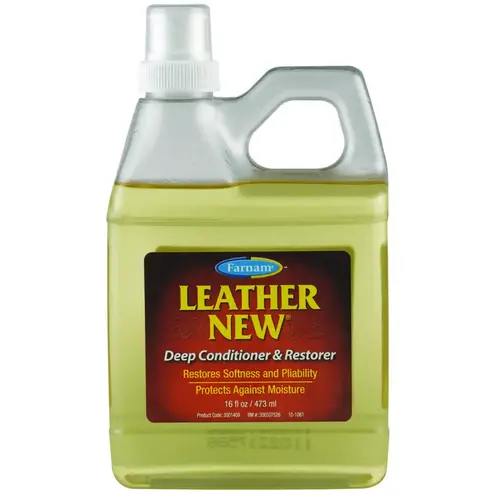 Farnam 3001409 Leather New Deep Conditioner and Restorer, Liquid, Clear Yellow, 16 oz