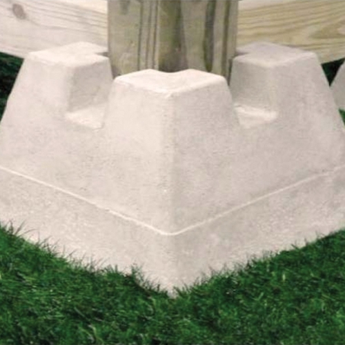 Natural Concrete HBLK Deck Pier Block, 290 mm L, 190 mm W, 8-1/2 in H, Concrete