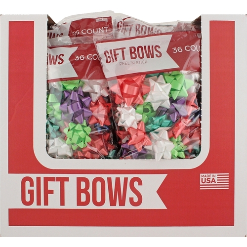 Santas Forest 68101-XCP46 Gift Bows, Assorted Bow Box Display Counter, 34CT - pack of 46