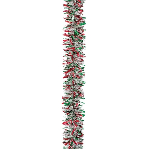 HOLIDAY TRIMS INC. 3583433 Deluxe Deco Garland, 10 ft L, Green/Red/Snow