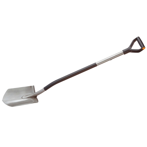 Fiskars 331410-1001 Digging Shovel, Boron Steel Blade, Steel Handle, D-Shaped Handle