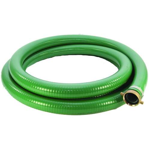 Water Suction Hose, 2 in ID, 20 ft L, Camlock Female x MNPT, PVC