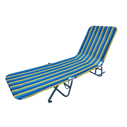 Lounge Chair, 56 cm W, 184 cm D, 28 cm H, Polyester Fabric Seat, Steel Frame, Silver Frame