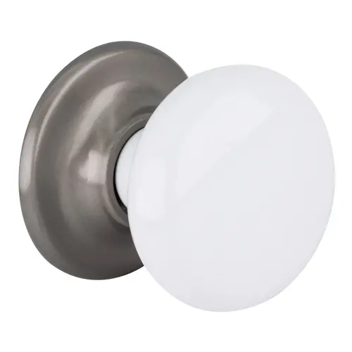 White/Satin Nickel Traditional Metal Cabinet Knob 2" Diameter - pack of 500