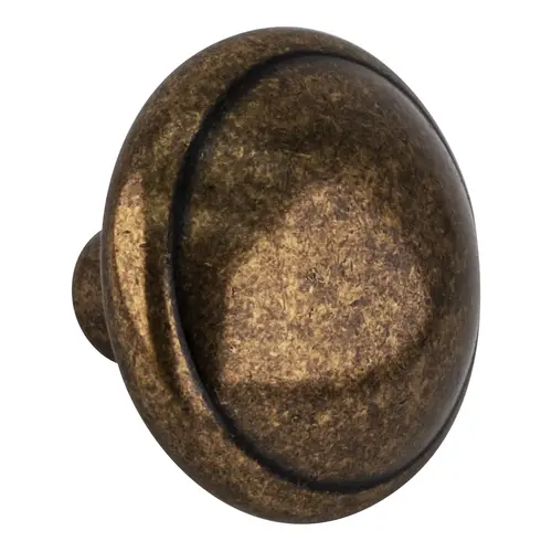 Traditional Zinc Mushroom Kitchen Cabinet Knob 1-1/4" Dia Burnished Brass - pack of 10