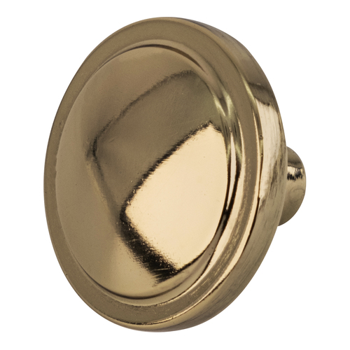 Contemporary Kitchen Cabinet Knob 1-1/4" Diameter  Polished Brass - pack of 25