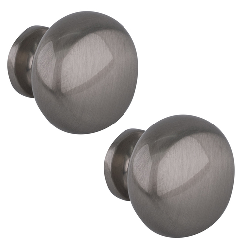 Satin Nickel Mushroom Plain Round Cabinet Knob 1-3/16" Diameter For Kitchen And Cabinet Hardwar - 2 per pack x32 packs