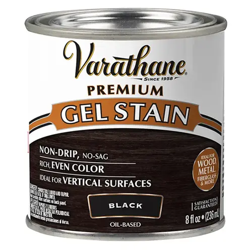 Gel Stain Premium Black Oil-Based Linseed Oil Modified Alkyd 0.5 pt Black