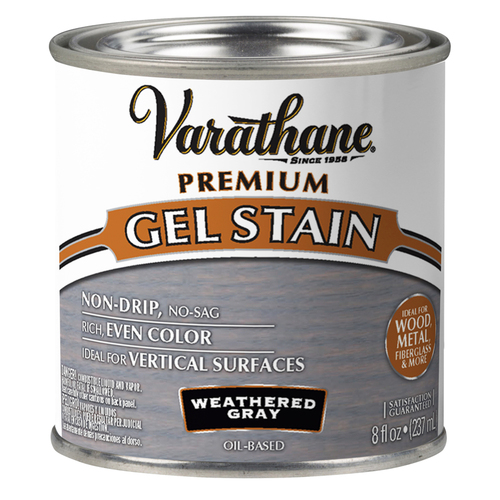 Gel Stain Premium Weathered Gray Oil-Based Linseed Oil Modified Alkyd 0.5 pt Weathered Gray